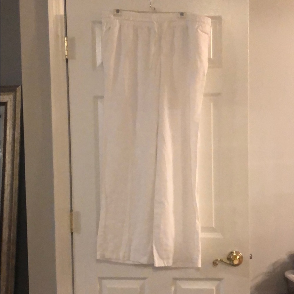 White  linen pants